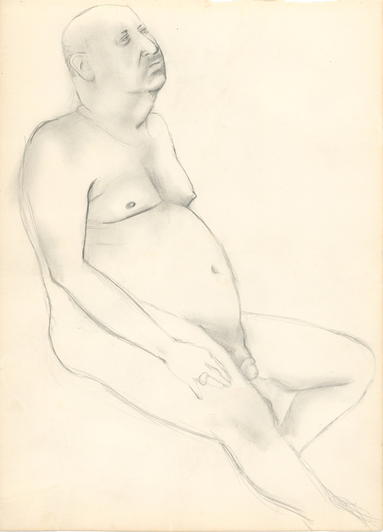 Man with small hands in pencil